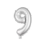 Vedes Folieballon nummer 9 zilver 100cm