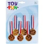 Toy Fun Medailles met lint, 6 stuks, B190xH250mm