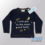 VIB T-Shirt Navy I Love you to the moon and back! 3-6M