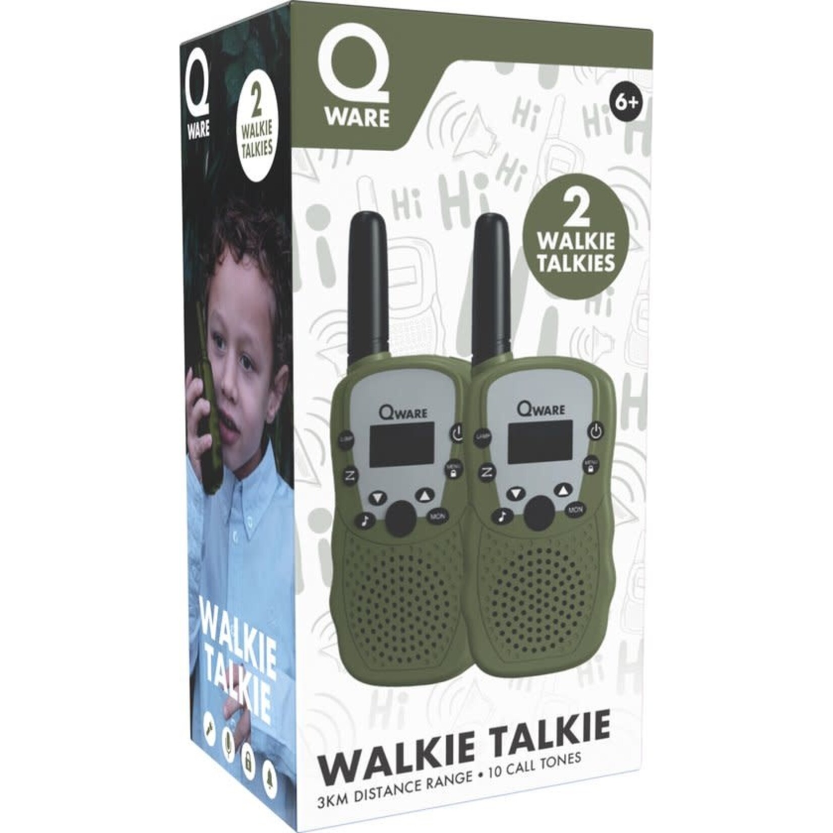 Qware Qware Walkie Talkie Set- Army green