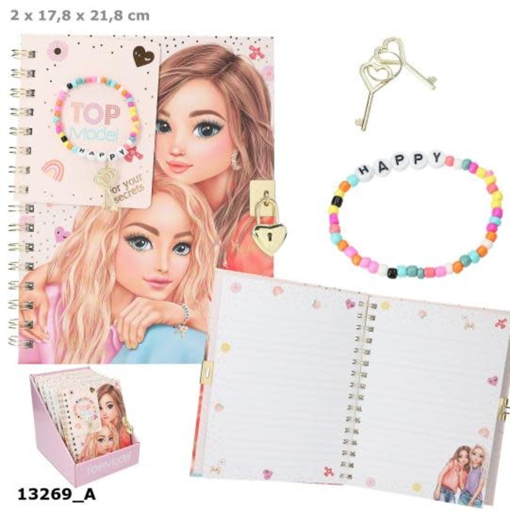 Topmodel TOPModel Dagboek met Slot en Armband