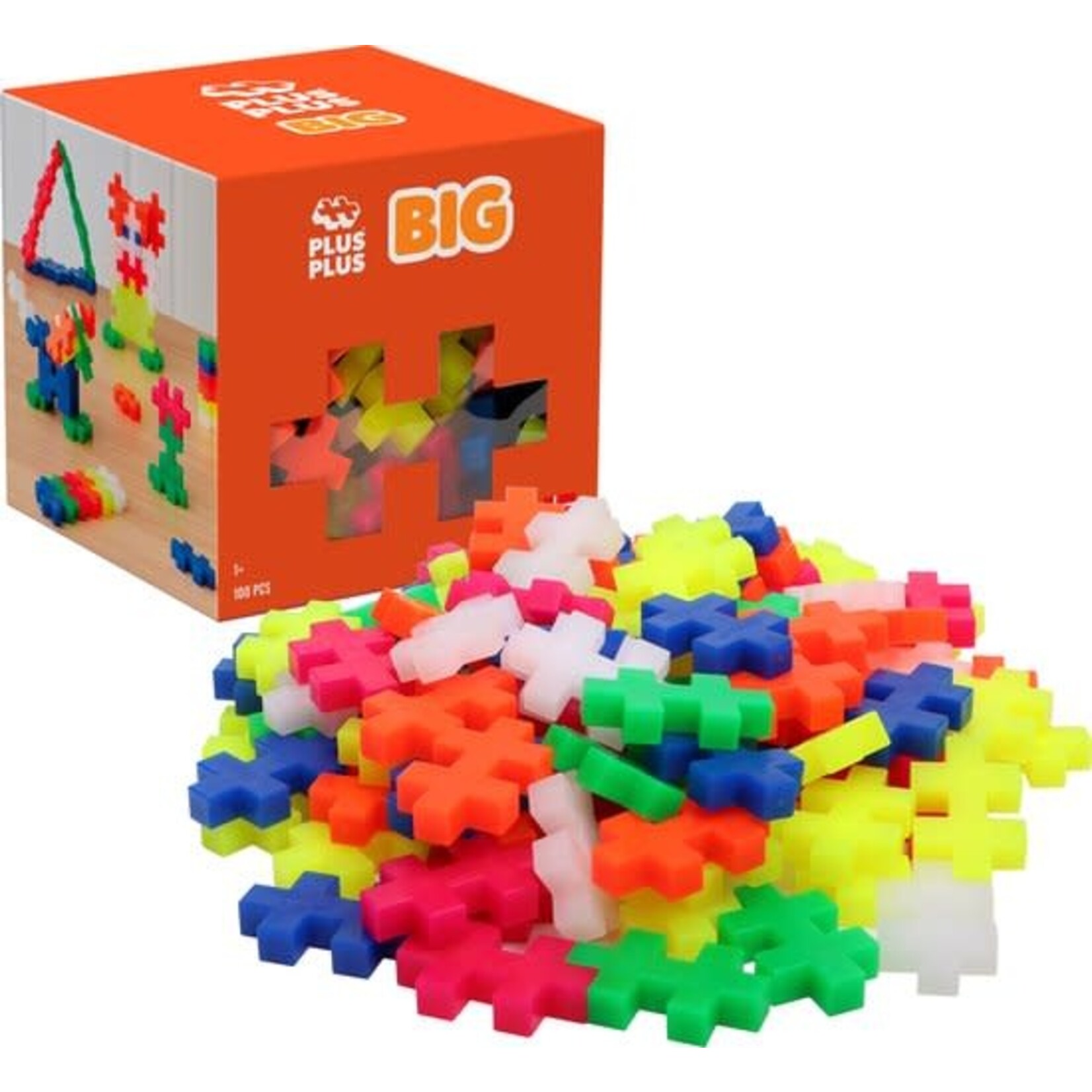 Plus Plus Neon BIG Plus-Plus: 100 stuks