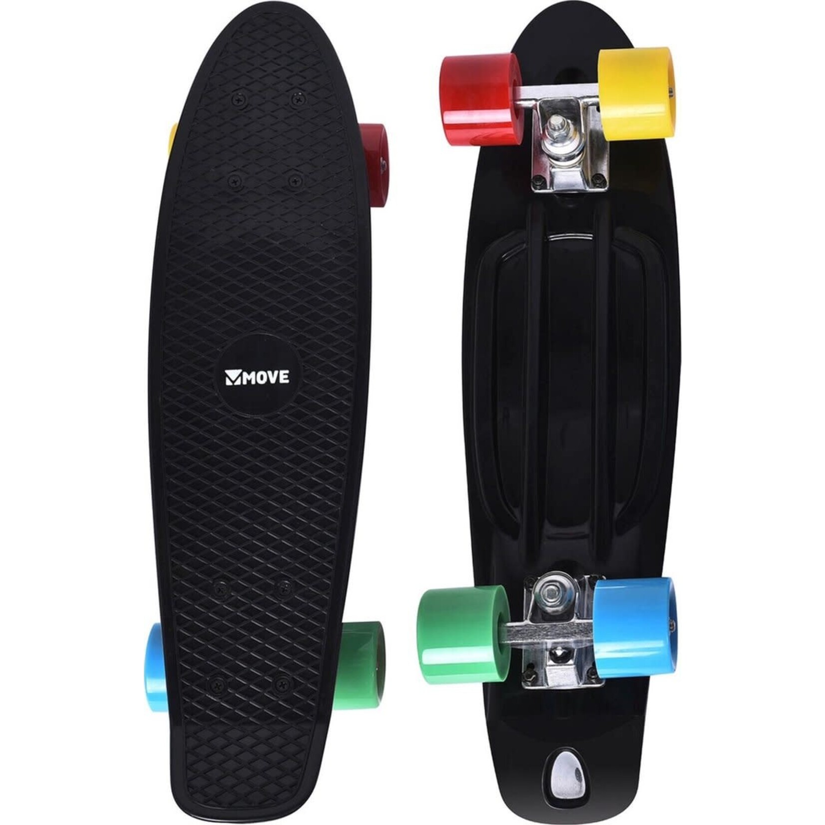 Move Skateboard Cruiser Old School Retro Move: zwart 58 cm