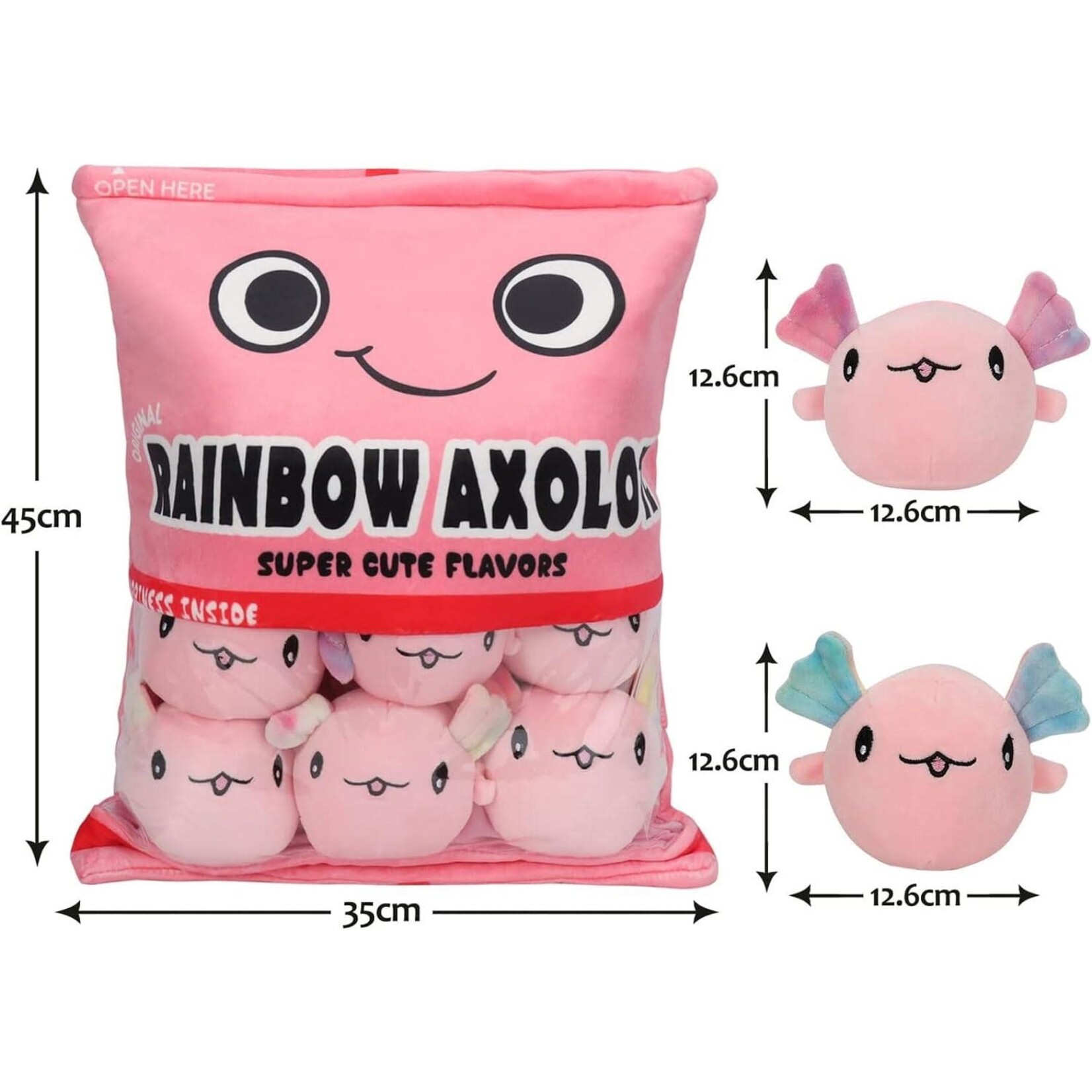 Jollyplush JollyPlush Snack Pillow Rainbow axolotl