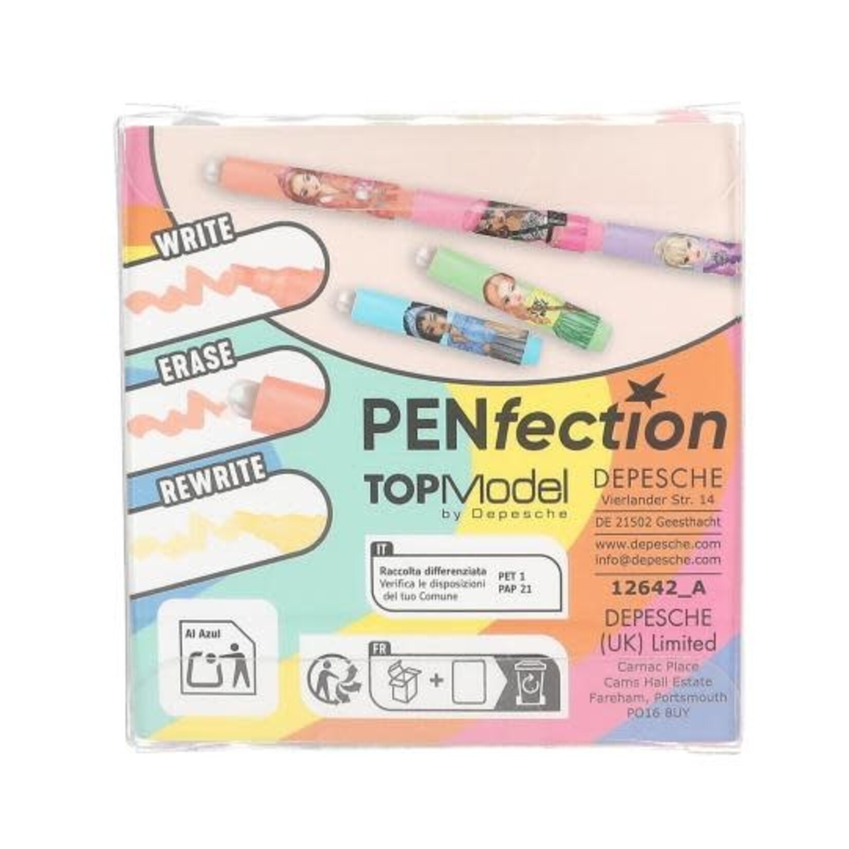 Topmodel TOPModel uitgumbare mini tekstmarker (per setje van 6)