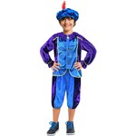 Geen Merk Pietenpak met muts blauw paars 6-8 jaar