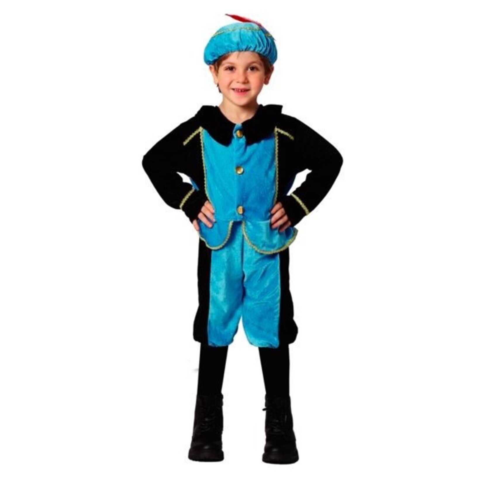 Geen Merk Pietenpak blauw, mt 4-6 jaar
