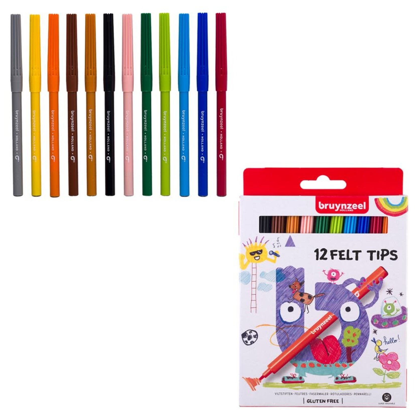 Bruynzeel BRUYNZEEL VILTSTIFTEN SET 12 KLEUREN