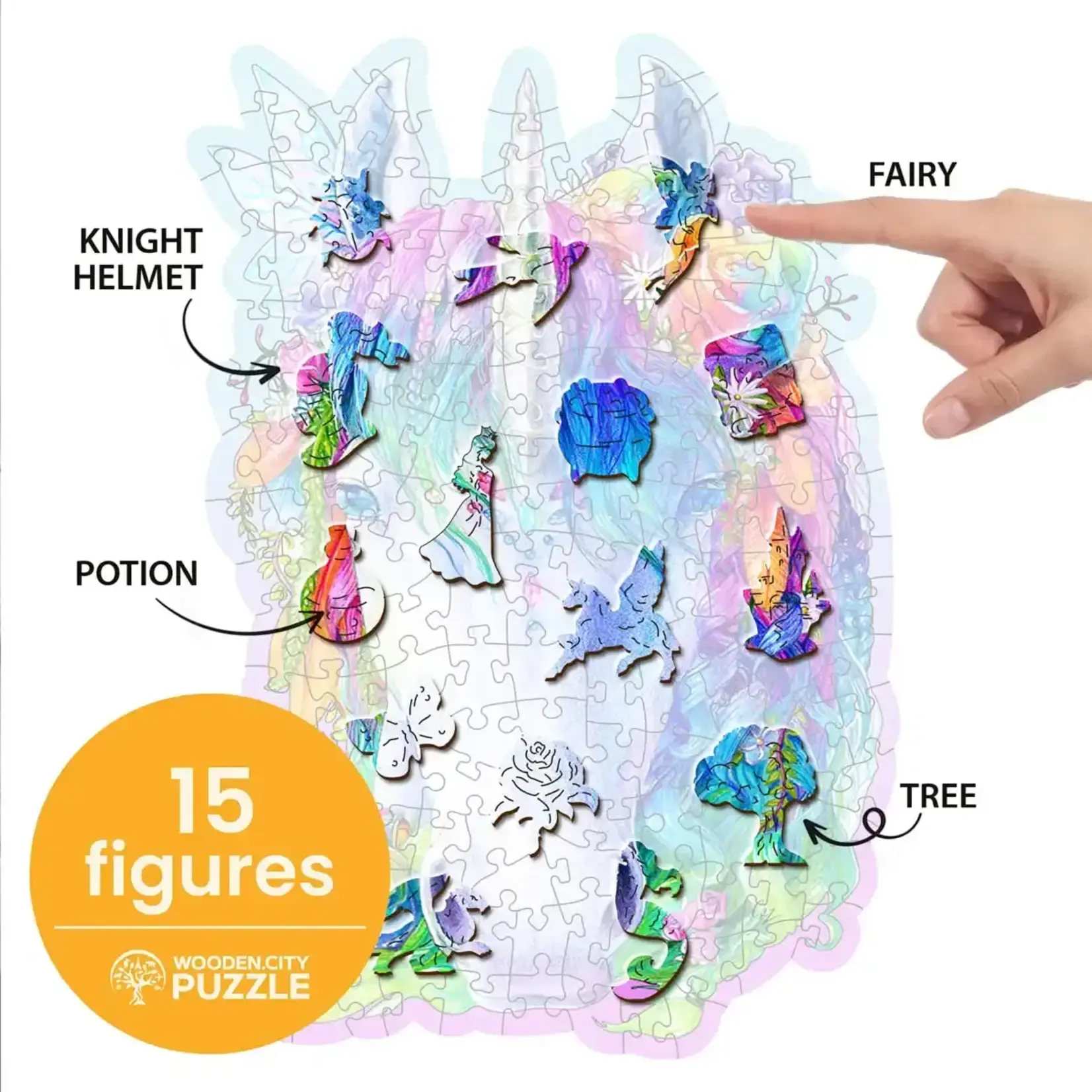 Wooden City Houten Legpuzzel Stylish unicorn 150 pcs