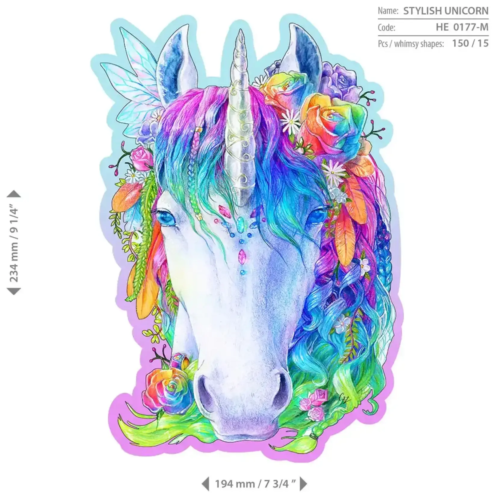Wooden City Houten Legpuzzel Stylish unicorn 150 pcs