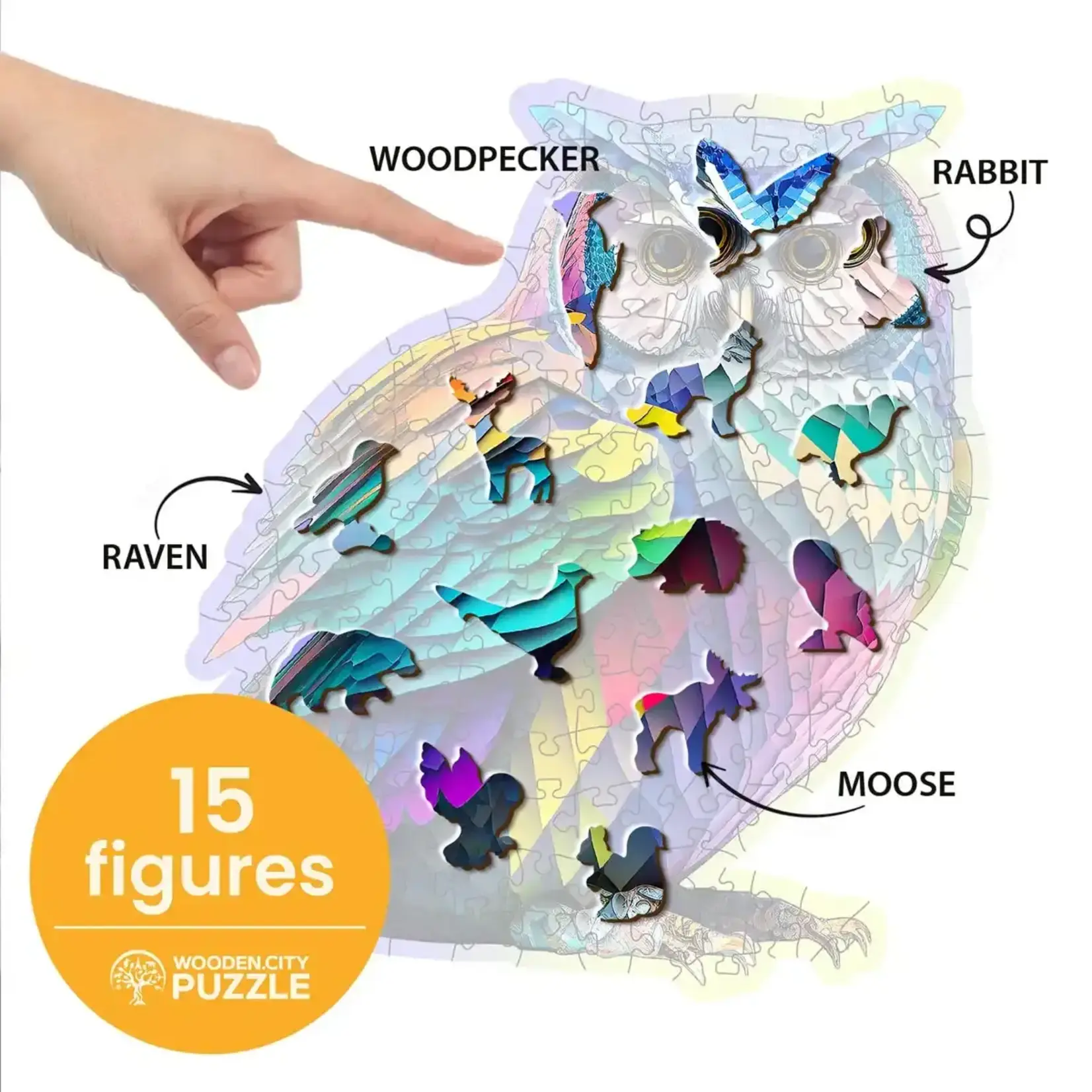 Wooden City Houten Legpuzzel Trendy Owl 150 pcs