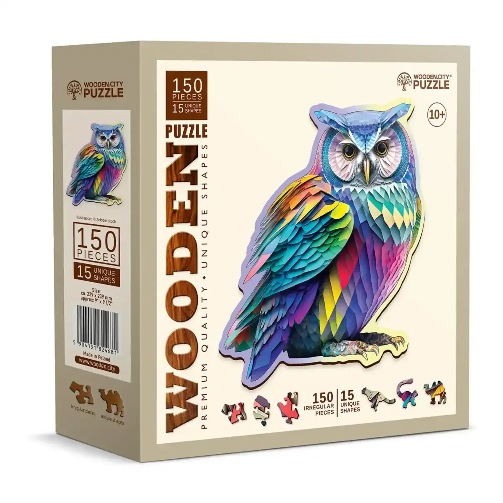 Wooden City Houten Legpuzzel Trendy Owl 150 pcs