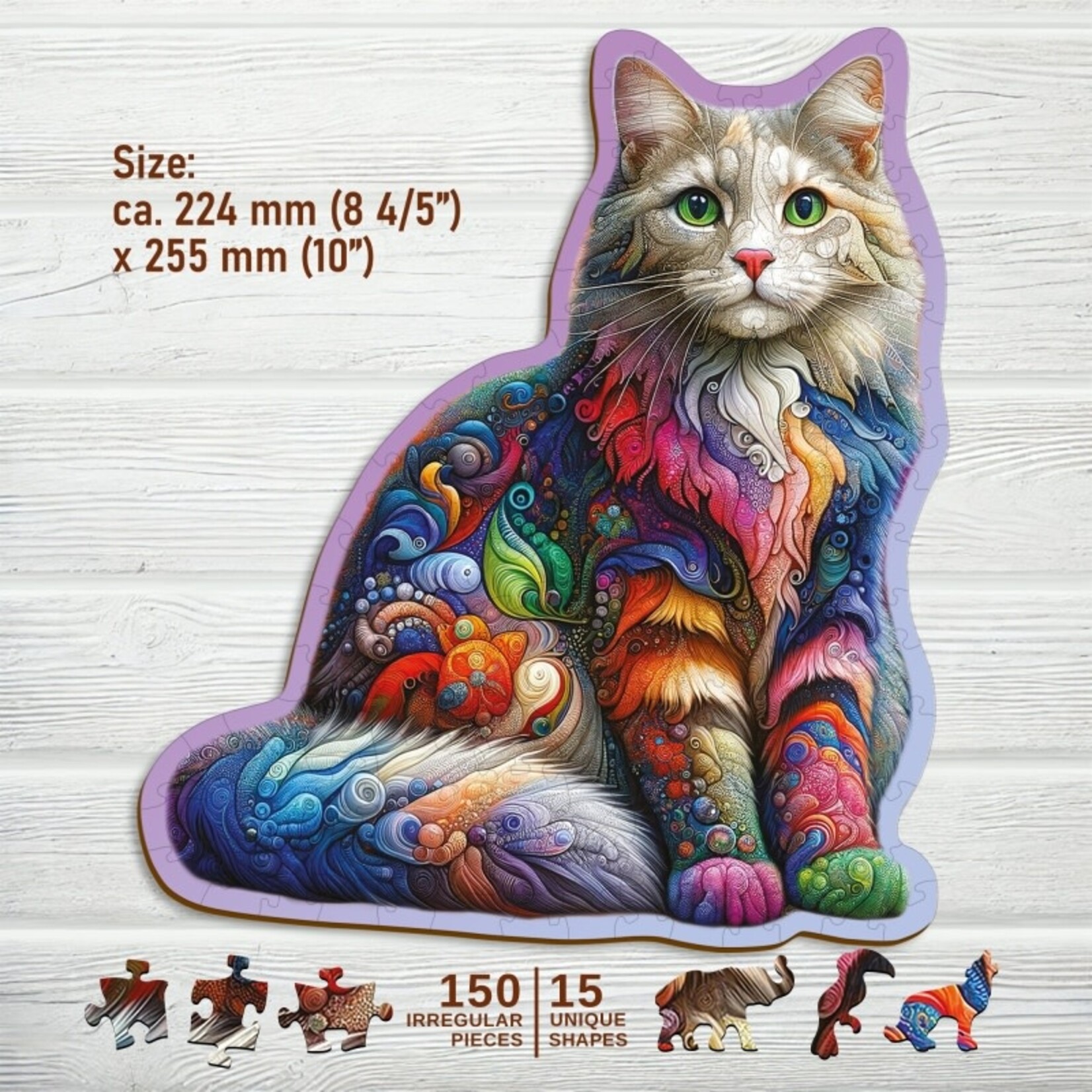 Wooden City Houten Legpuzzel NEW Soft Cat 150 pcs