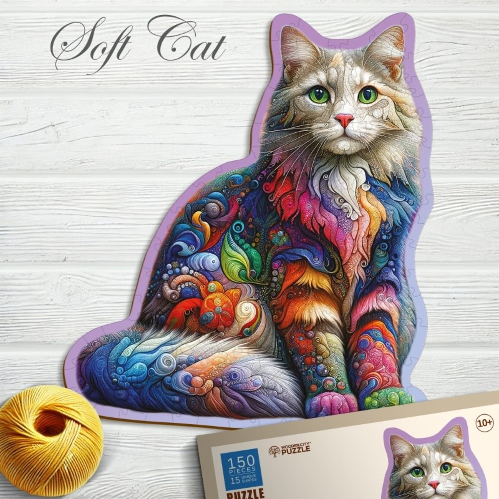 Wooden City Houten Legpuzzel NEW Soft Cat 150 pcs
