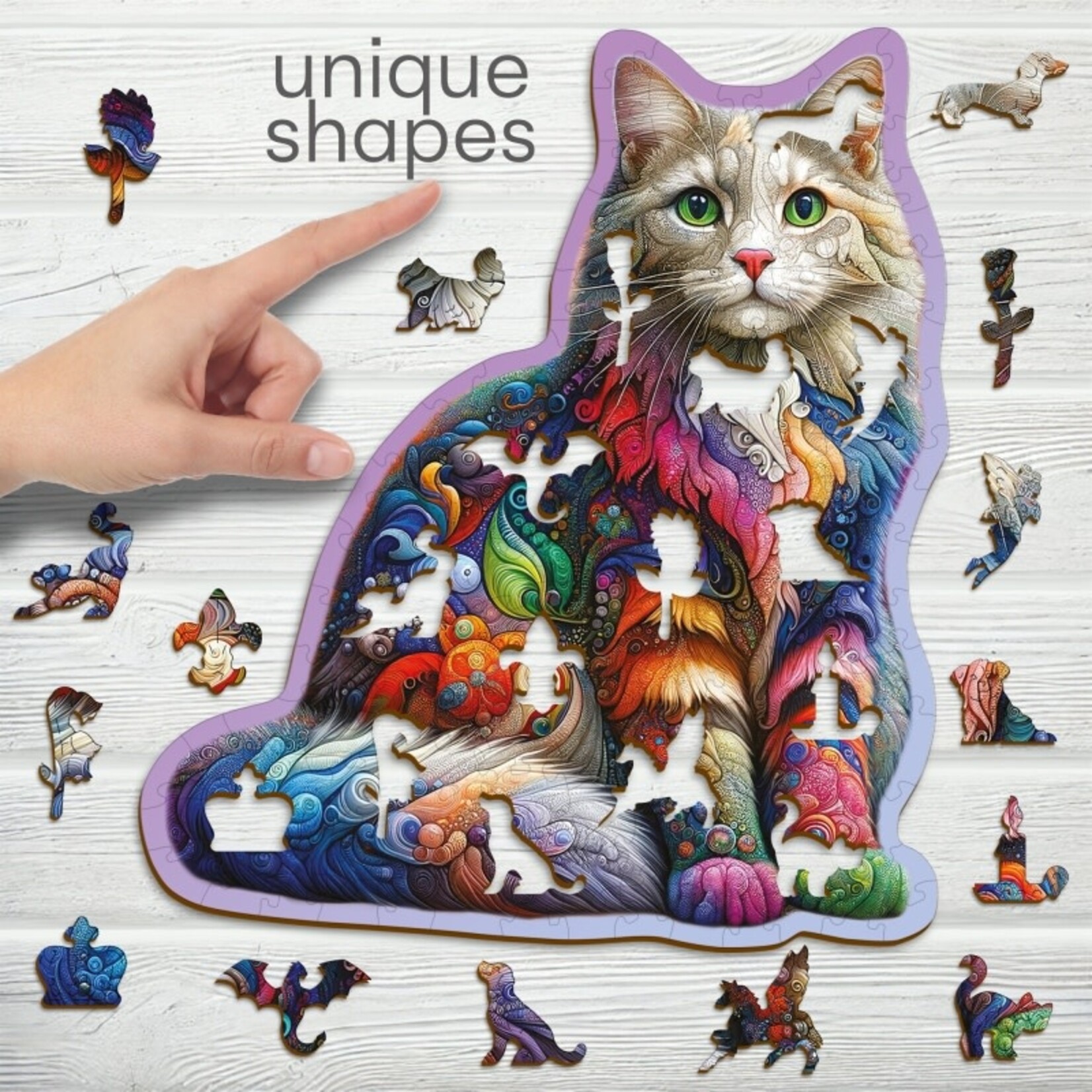 Wooden City Houten Legpuzzel NEW Soft Cat 150 pcs