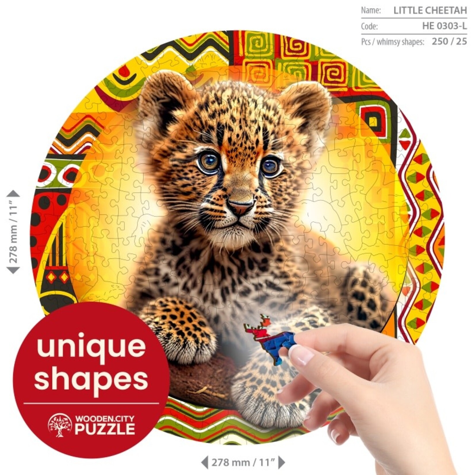Wooden City Houten Legpuzzel NEW Cute Little Leopard 250 pcs