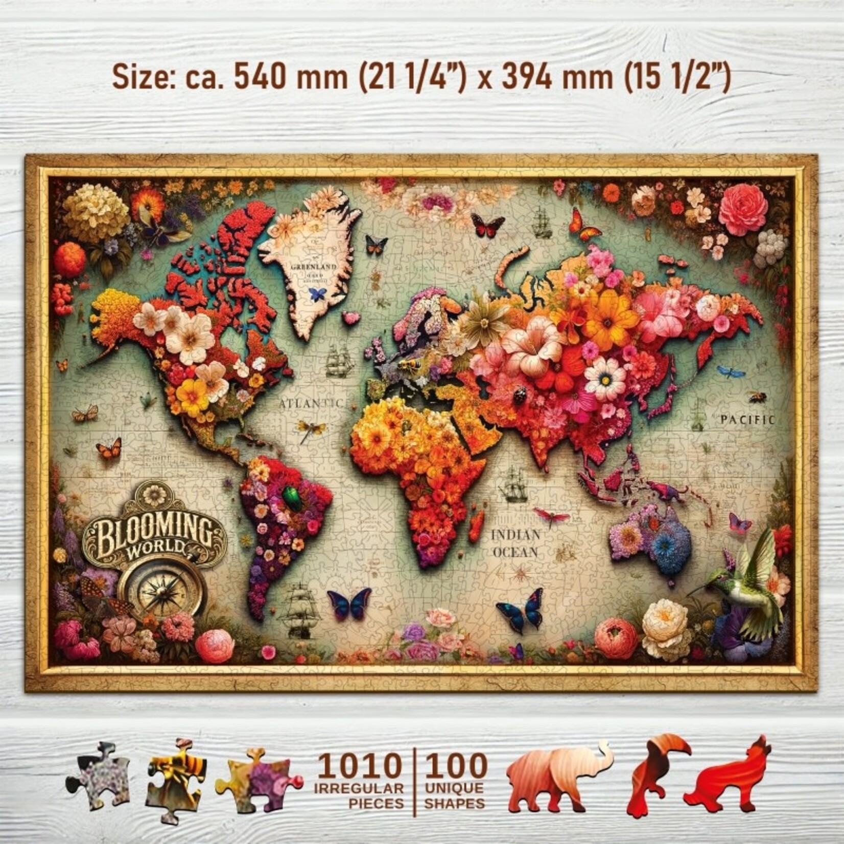 Wooden City Houten Legpuzzel NEW Colorful Map 1010 pcs