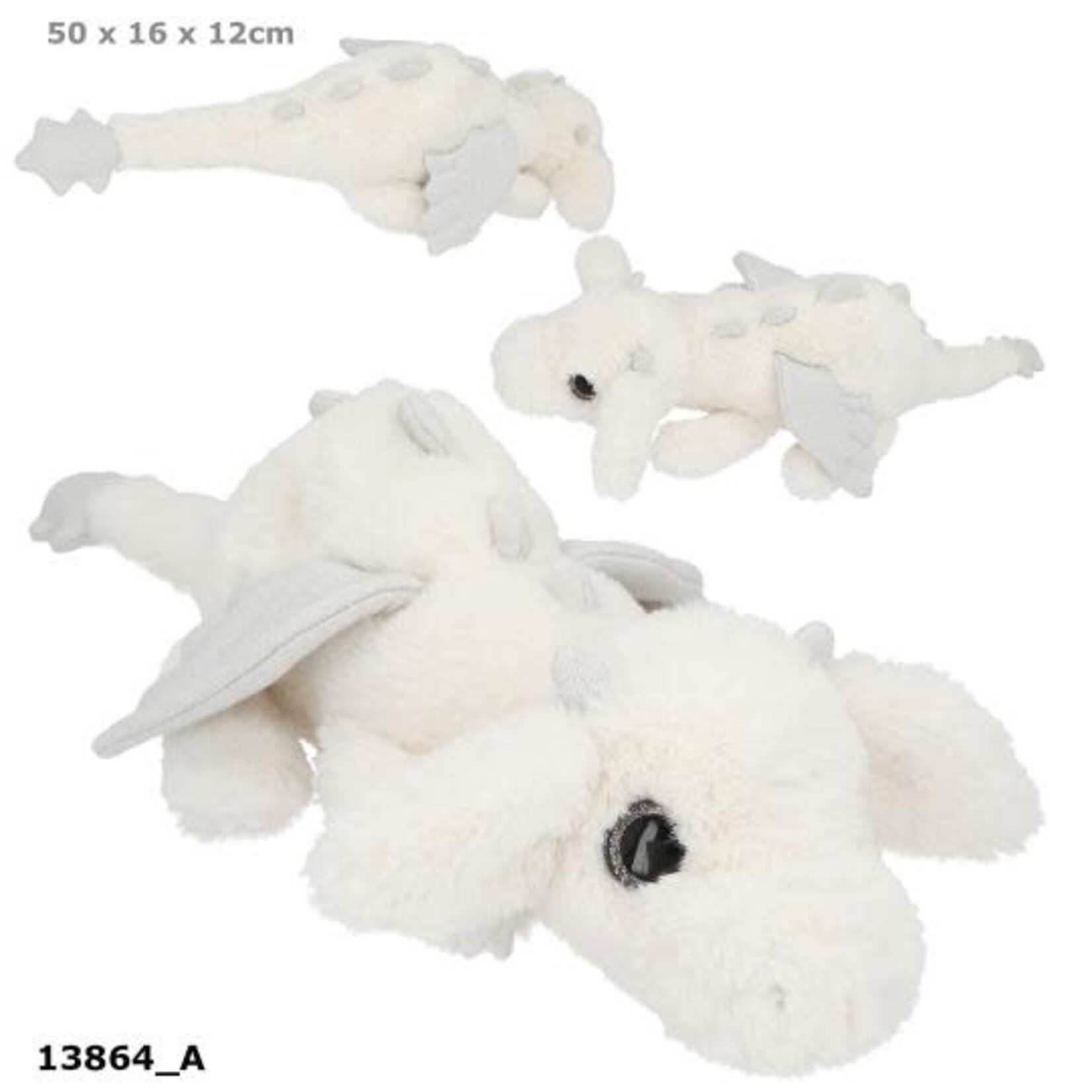 Topmodel SNUKIS knuffel draak wit