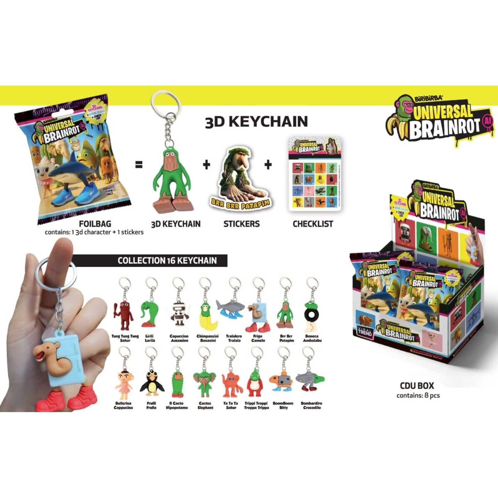 Universal Brainrot Universal Brainrot 3D key chain (per zakje)