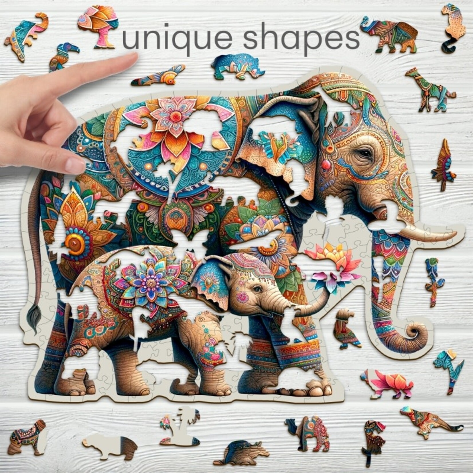 Wooden City Houten Leg puzzel NEW Fancy Elephants 250 pcs