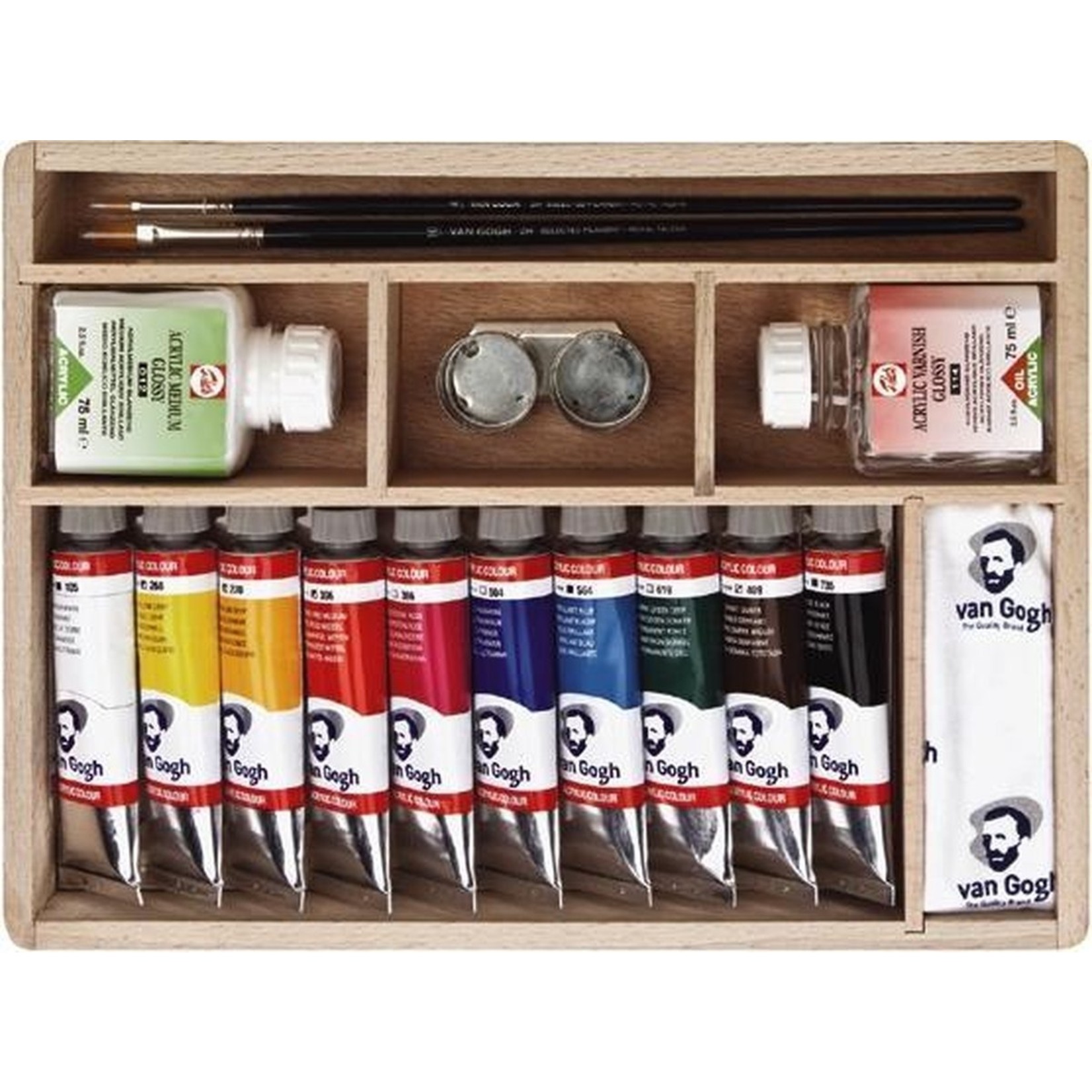 Van Gogh acrylverf kist 10 tubes 40ml met accessoires - Duurzame Deals