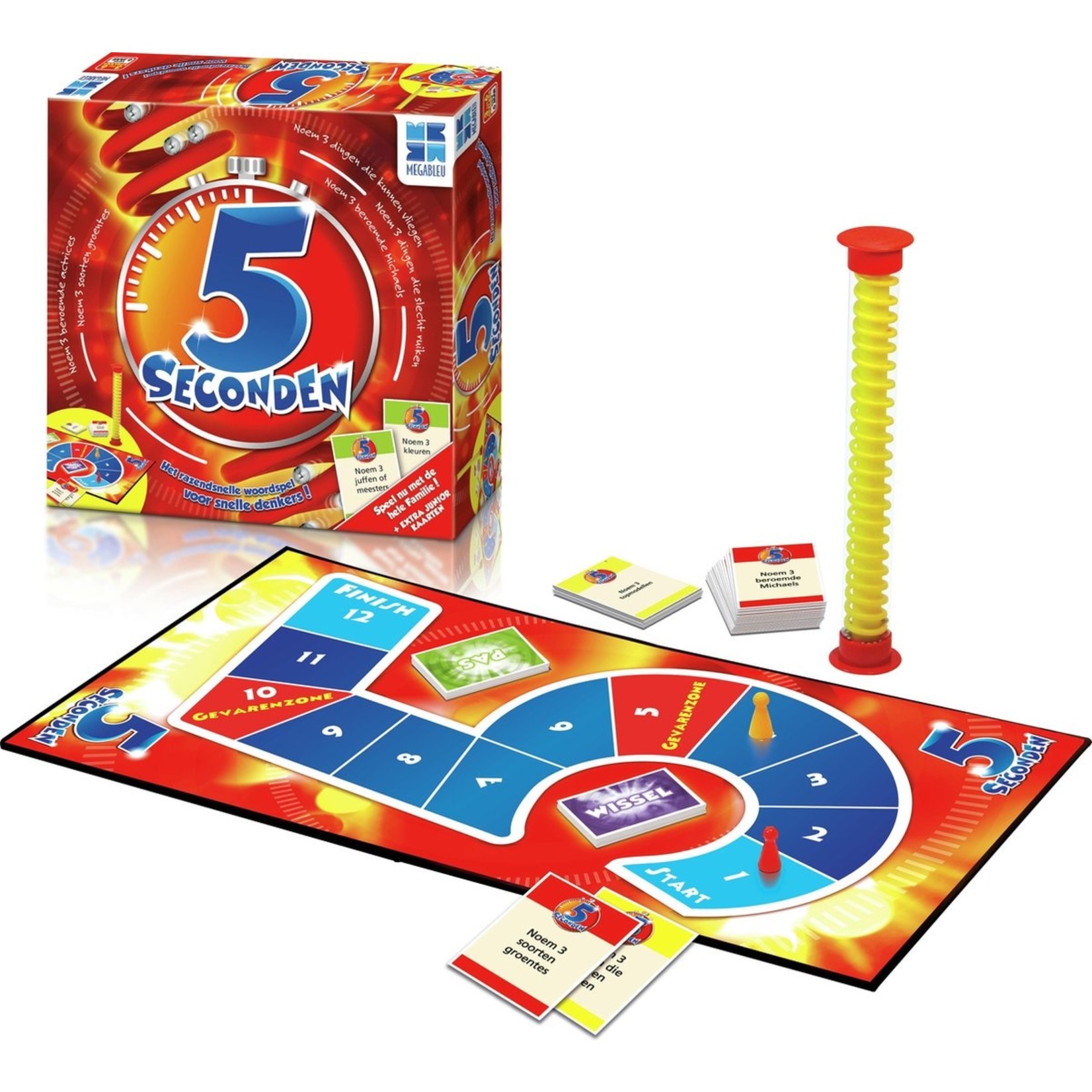 Megableu 5 Seconden - Bordspellen - Gezelschapsspel voor Familie - Inclusief Junior Kaartspel