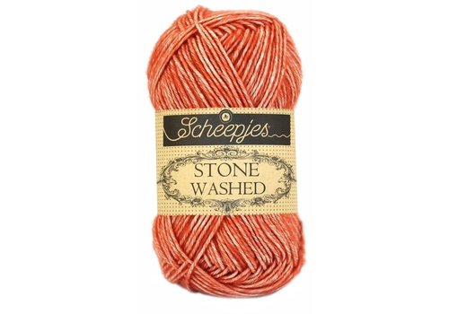 Scheepjes Scheepjes Stone Washed - 816 Coral - 70% katoen en 30% acryl - Oranje