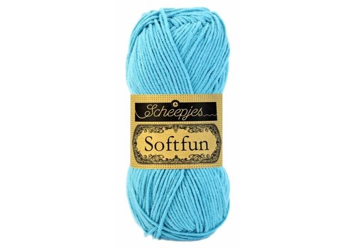 Scheepjes Scheepjes Softfun -  2423 Bright Turquoise - 60% katoen en 40% acryl - Blauw