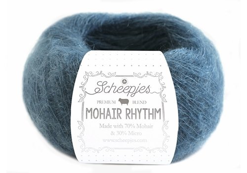 Scheepjes Scheepjes Mohair Rhythm - 676 Polka - 70% mohair en 30% microvezel - Blauw