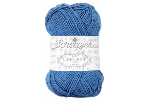 Scheepjes Scheepjes Linen soft - 615 - 27% linnen, 47% katoen en 26% acryl - Blauw