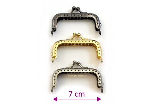 Portemonnee vierkant sluiting 7 cm Zilver