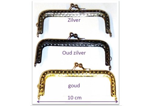 Portemonnee vierkant sluiting 10 cm Oud Zilver