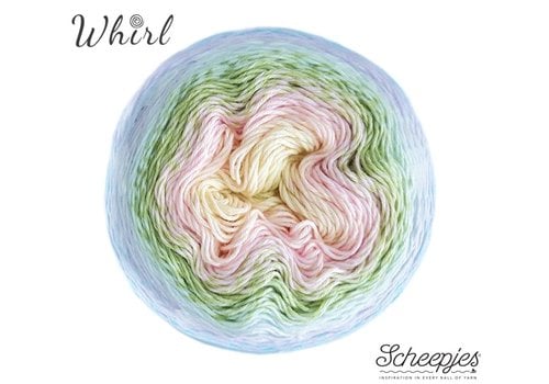 Scheepjes Scheepjes Whirl -  767 Melting Macaron - 60% katoen en 40% acryl - Blauw - Groen - Roze - Geel