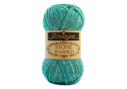 Scheepjes Scheepjes Stone Washed - 824 Turquoise - 70% katoen en 30% acryl - Groen