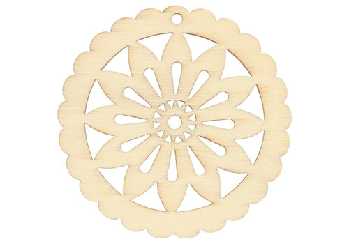 Houten ornament bloem