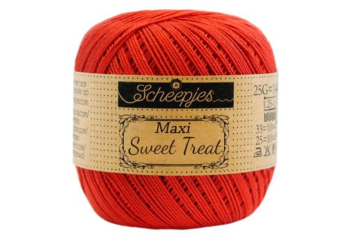 Scheepjes Scheepjes Maxi Sweet Treat - 390 Poppy Rose - 100% gemerceriseerd katoen - Rood