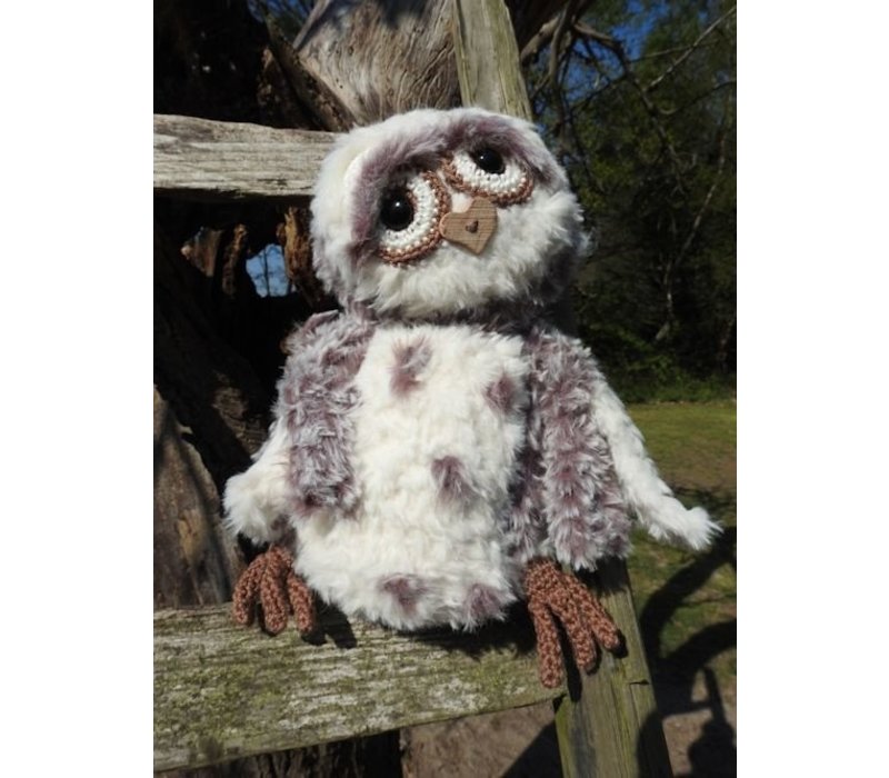 Funny Furry Owl Soft Donkerbruin