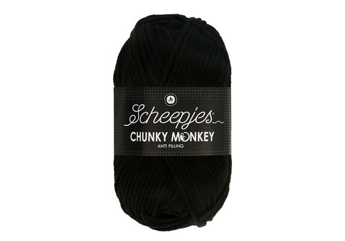 Scheepjes Scheepjes Chunky Monkey - 1002 Black - 100% Premium Acryl - Zwart Scheepjes Scheepjes Chunky Monkey - 1002 Black - 100% Premium Acryl - Zwart