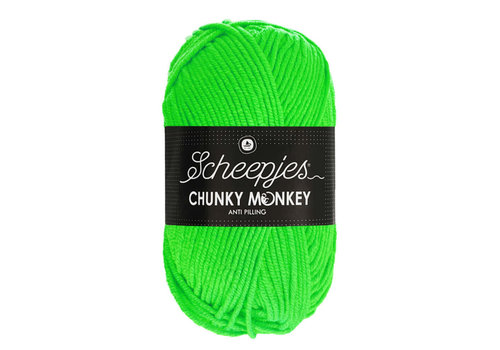 Scheepjes Scheepjes Chunky Monkey - 1259 Neon Green - 100% Premium Acryl - Groen Scheepjes Scheepjes Chunky Monkey - 1259 Neon Green - 100% Premium Acryl - Groen