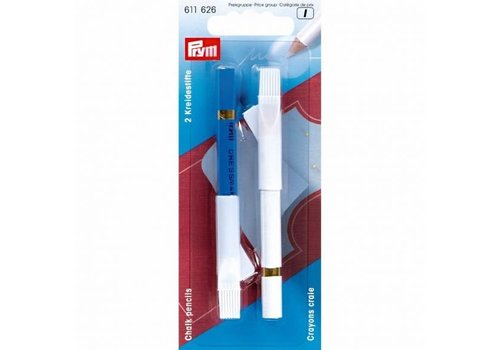 Prym Prym Krijtpotloden met borsteltje wit-blauw