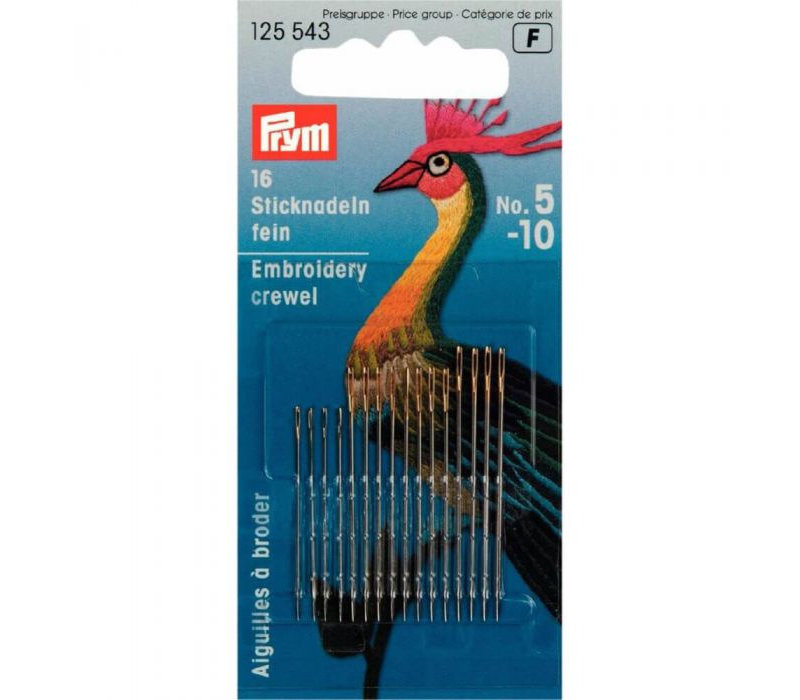 Prym Crewelnaalden (fijn) staal No. 5-10 assortiment