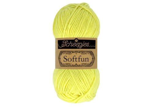 Scheepjes Scheepjes Softfun -  2638 Soft Lime - 60% katoen en 40% acryl - Geel