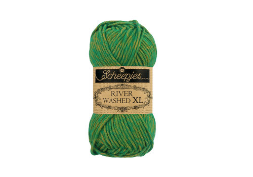 Scheepjes Scheepjes River Washed XL -  973 Po - 78% katoen en 22% acryl - Groen