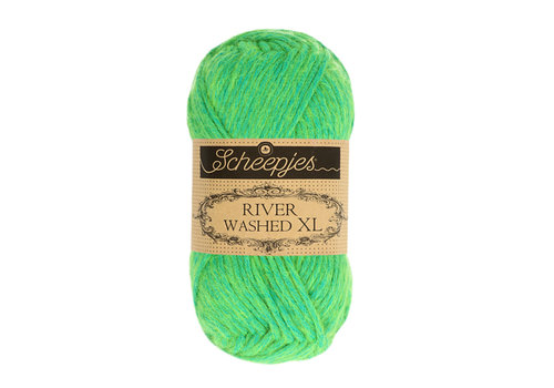 Scheepjes Scheepjes River Washed XL -  994 Congo - 78% katoen en 22% acryl - Groen