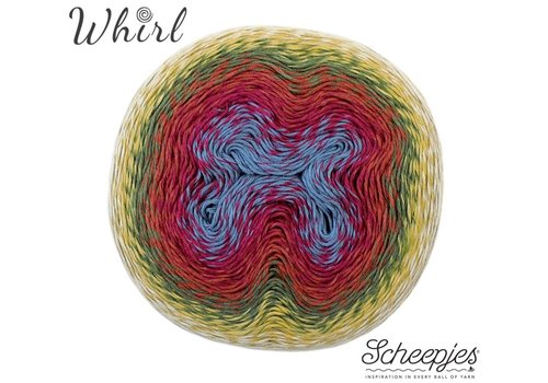 Scheepjes Scheepjes Whirl -  782 Rhubarb Bumble - 60% katoen en 40% acryl - Groen - Bruin - Rood