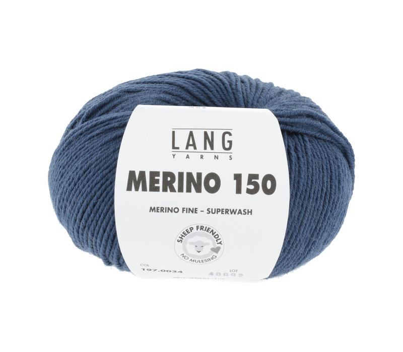 Lang Yarns Merino 150 - 34 - Blauw