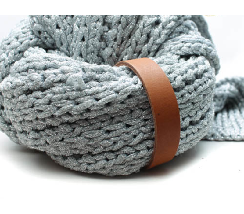 Leren Sjaallus met drukknoop (diverse kleuren)