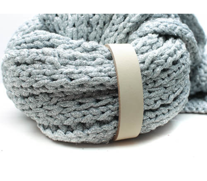 Leren Sjaallus met drukknoop (diverse kleuren)