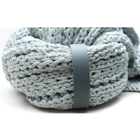 Leren Sjaallus met drukknoop (diverse kleuren)