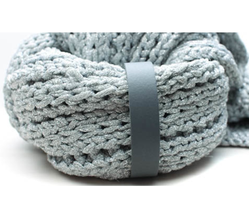 Leren Sjaallus met drukknoop (diverse kleuren)